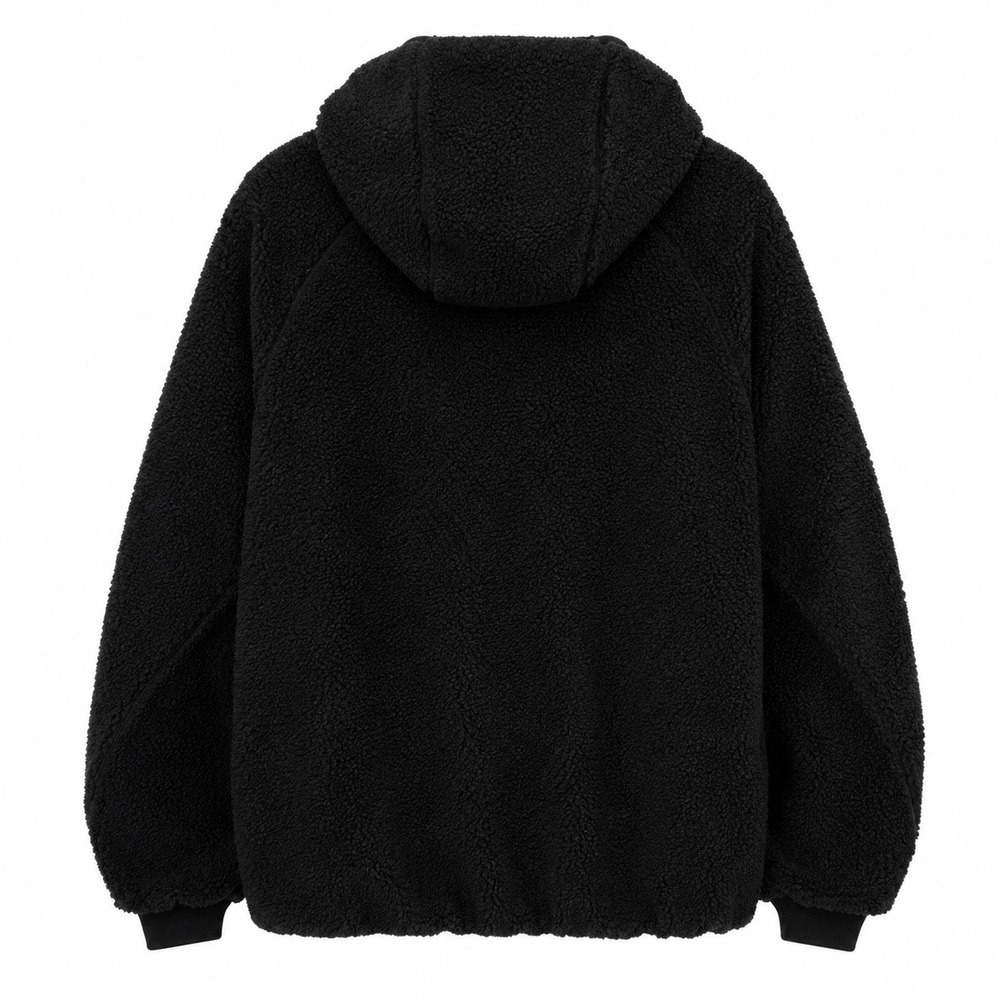Nike Tech Jacket Mens Medium Fleece Sherpa Windrunner Hoodie Black Gorpcore Borg - Picture 2 of 9